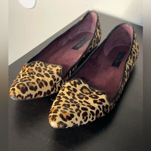 Nine West Leopard Faux Fur Flats - SIZE 10 M